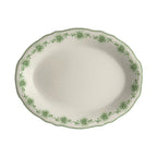 Thumbnail image #1 for Steelite International HL Ivory HL52663880 Oval China Platter, 11.75 x 8 in, Carolyn Giselle Green, Scalloped Edge 1 Dozen