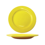 Thumbnail image #1 for International Tableware Cancun CA-8-Y 9" Round Yellow Ceramic Plate, Wide Rolled Edge Case of 2 Dozen