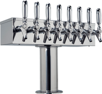 Micro Matic T Style 8-Faucet Glycol-Cooled Countertop Draft Beer Tower