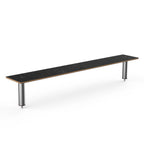 Thumbnail image #1 for Steelite International Mogogo, Modular MGCIAY03MSXX Modular Display Shelf, 80"W x 12"D x 12-1/2"H, Nero Marquina Laminate, Stainless Legs