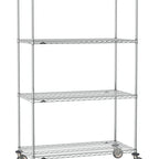 Thumbnail image #1 for Metro Super Erecta SE-1848C-80-M4 Mobile Chrome Wire Shelving Unit, 48"W x 18"D x 80"H, 5 Shelves