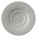 Thumbnail image #1 for G.E.T. Corona PP1944900324 Tea/Bouillon Saucer, 6-1/2" Round Porcelain, Rolled Edge, Speckled Grey Reactive Glaze Case of 2 Dozen