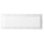 Thumbnail image #1 for G.E.T. Bake & Brew ML-128-W Rectangular White Melamine Display Tray, 13-1/2" x 5-1/4", Scallop Edge Case of 12