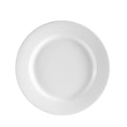 Thumbnail image #1 for CAC China Clinton RCN-6 Porcelain Round Plate, 6-1/4-Inch, Rolled Edge, Super White Case of 3 Dozen