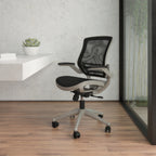 Thumbnail image #2 for Flash Furniture BL-8801X-BK-GR-GG Executive Swivel Chair, Adjustable Height, Black Mesh Back and Seat, Padded Flip-Up Arms
