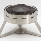 Thumbnail image #1 for Eastern Tabletop Ecoburner EB15016 Round Stainless Steel Chafer Frame/Stand, Small, Polished