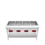 Thumbnail image #1 for Atosa CookRite EHS-OW-4 Electric Stationary Steam Table, 4 Open Wells, Stainless Steel, Open Cabinet Base