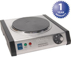 Thumbnail image #1 for AllPoints Foodservice Parts & Supplies 92027 Single-Burner Commercial Hot Plate with Cast Iron Element, Infinite Controls, 120V
