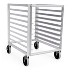 Thumbnail image #1 for Lockwood Manufacturing RA30-ER8E Mobile Aluminum Pan Rack, Counter Height, 8-Pan, Open Sides, 2-1/2" Centers, End Loading