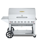 Thumbnail image #1 for Crown Verity Mobile Cooking CV-MCB-48-SI BULK-PKG Mobile LP Gas Outdoor Charbroiler, 7-Burner, Stainless Steel