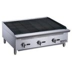 Thumbnail image #2 for Dukers Appliance Co., USA Ltd. DCRB36 . 36-Inch Gas Countertop Charbroiler, Manual Controls, Lava Rocks, 3 Burners