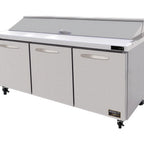 Thumbnail image #1 for MVP Group LLC Kool-It Signature KST-72-3 Three-Section Sandwich/Salad Prep Table, 3 Doors, Stainless Steel, 72.4"W