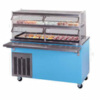 Thumbnail image #1 for Piper Products/Servolift Eastern Reflections R5-CI Mobile Ice-Cooled Cold Food Serving Counter, 5-Pan, Stainless Steel Top, Enclosed Fiberglass Base