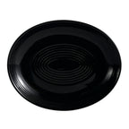Thumbnail image #1 for CAC China Tango TG-13C-BLK Porcelain Oval Coupe Platter, Black, 11-1/2" x 9-1/4" x 1-1/2" 1 Dozen