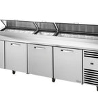 Thumbnail image #1 for True General Foodservice TPP-AT-119-HC~SPEC3~HGTP 4-Door Pizza Prep Table Refrigerator, Stainless Steel, 119.25-Inch