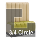 Thumbnail image #1 for ATSMFG ATS AT&S-ATQ-R48-6CH GR5/COM Single Three-Quarter-Circle Booth, 48"L x 48"H, 6-Channel Upholstered Back and Seat