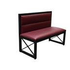 Thumbnail image #1 for ATSMFG ATS AT&S-AMS-36-YL-RED MFG Single Dining Booth, 47.5"W, Red Vinyl Upholstered Seat & Back, Open Base, Black Metal Frame
