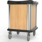 Thumbnail image #1 for Dinex Phantom DXPPH10OK 10-Tray Meal Delivery Cart with Self-Latching Door, 8-Inch Casters, Oak