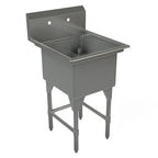 Thumbnail image #1 for Tarrison Products Ltd. TA-CDS118-KIT 1-Compartment Stainless Steel Sink, 18 Gauge, 10 in Backsplash, Galvanized Leg Base