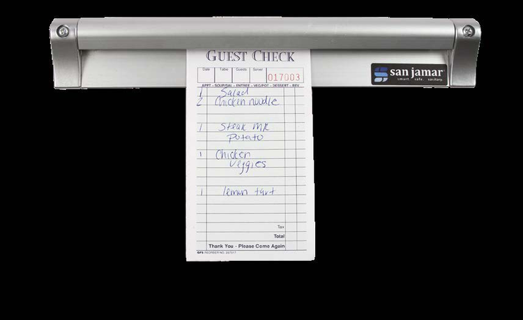 Product image #5 for San Jamar 12-Inch Anodized Aluminum Slide Check Rack