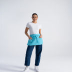 Thumbnail image #1 for Chef Works F9-TUR-0 Turquoise Poly/Cotton Waist Apron, 12"L x 23"W, Three-Part Patch Pocket