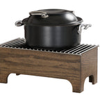 Thumbnail image #1 for Cal-Mil Melrose 27012-136 Rectangular Wood Chafer Alternative, Chocolate Brown, 9.25 x 19.25 x 8.25 in H