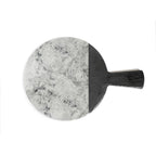Thumbnail image #1 for G.E.T. Horizon Slate - EGS M12RWSM-BH Melamine Round Serving Board, 12" Diameter, 5" Handle, Black Slate/Faux Marble Case of 6