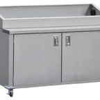 Thumbnail image #1 for Steril-Sil Company E1-ENC60-5V Enclosed Stainless Steel Mobile Counter, 60"W x 24.75"D x 41"H, Holds 5 E1 Inserts