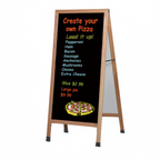 Thumbnail image #2 for AARCO Products LA11 Extra-Large Sidewalk Markerboard, Black Melamine, Solid Oak A-Frame, 68"H x 30"W