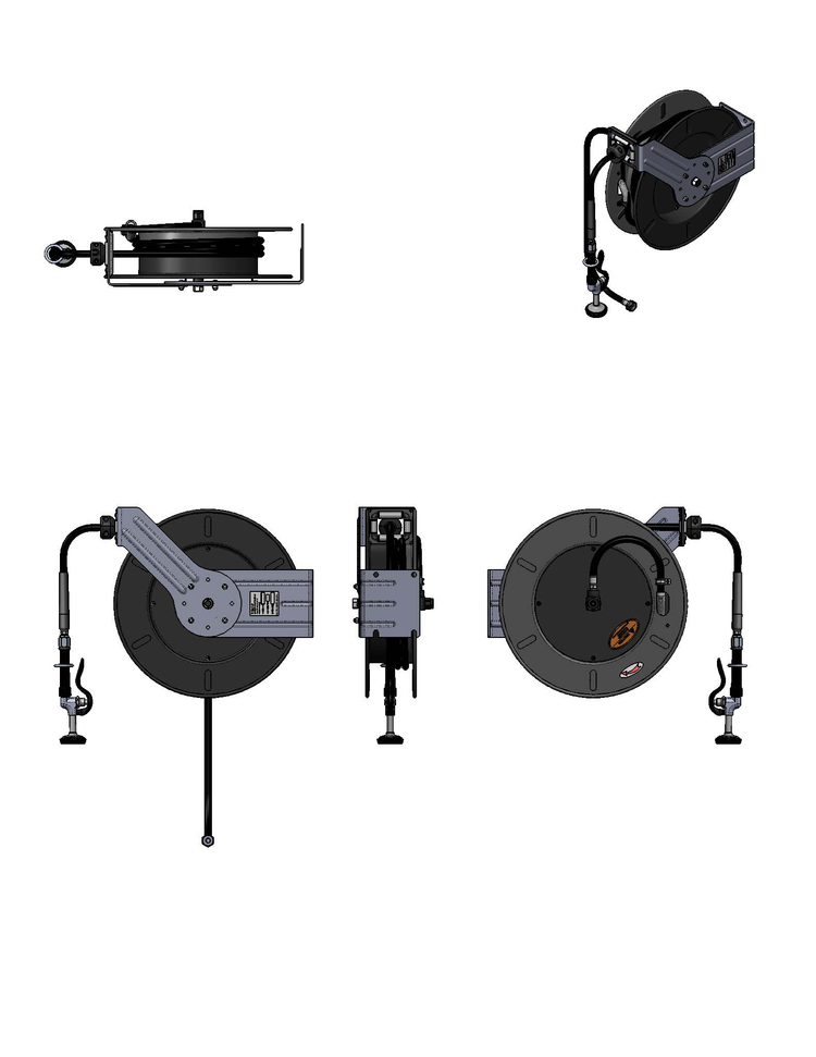 Product image #2 for Open Epoxy-Coated Steel Retractable Hose Reel with 3/8" x 50' Hose
