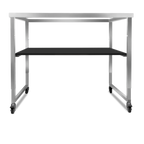 Thumbnail image #1 for Eastern Tabletop RN904DS Nesting Table Frame, Stainless Steel, Rectangular, Adjustable Height, Bottom Shelf