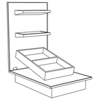 Thumbnail image #1 for Eastern Tabletop H945OB Back-Wall Display, 22-1/4" W x 31-1/2" D, Upward-Opening Tile, Removable Tray, 2 Racks