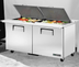 Thumbnail image #5 for True Dual-Sided Mega-Top Solid Door Sandwich/Salad Prep Table, 60-3/8 Inches Wide, 2-Section, R290
