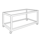 Thumbnail image #2 for Eastern Tabletop Hub Buffet H900 Mobile Buffet Table, Indoor/Outdoor, Reversible Shelf, Collapsible Frame, 66"W x 30-3/4"D x 32-1/4"H