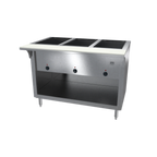 Thumbnail image #1 for NBR Equipment HT-3W-120B Electric Hot Food Table, 3 Open Wells, Stainless Steel, Open Storage Base
