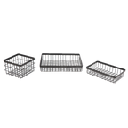 Thumbnail image #1 for G.E.T. Urban Renewal WB-664-MG Square Metal Wire Serving Basket, Gray, 6 x 6 x 4 in