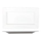 Thumbnail image #1 for International Tableware Elite EL-24 Rectangular Porcelain Plate, 7-1/2" x 4-3/8", Wide Rim, Rolled Edge Case of 3 Dozen