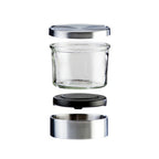 Thumbnail image #1 for Cal-Mil Mixology 1851-5 32 oz Clear Glass Condiment Jar with Double-Wall Insulated Base and Stainless Steel Silicone-Lined Lid Case of 3