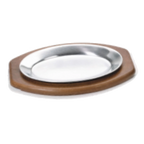 Thumbnail image #2 for Browne USA Foodservice 5811561 Steak Platter, 7" x 10-1/2", Oval, Stamped Aluminum, Mirror Finish