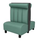 Thumbnail image #1 for ATSMFG ATS AT&S-ADD-K48-6CHHR GR6 Kevin Deuce Booth, single, 30" long x 48" high, 6-channel with Headroll back, removable sinuous spring seat with