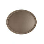 Thumbnail image #1 for CAC China FGTO-2722BN Oval Fiberglass Non-Slip Tray, Brown, 27" x 22" Case of 6