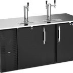 Thumbnail image #1 for Victory Refrigeration VDD68HC-B Direct Draw Beer Dispenser, 68"W, 3 Half-Keg Capacity, 2 Towers, Black Exterior