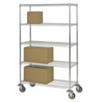 Thumbnail image #1 for 1880 Hospitality Focus Foodservice FMK2460695CH 5-Shelf Stem Caster Cart, 24 x 60 x 69 in, Chrome, Polyurethane Casters
