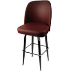Thumbnail image #1 for Oak Street SL2133 Swivel Bar Stool with Vinyl Upholstered Bucket Seat, Waterfall Front, Chrome Footring and Gloss Black Frame