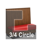 Thumbnail image #1 for ATSMFG ATS AT&S-ATQ-KR42-BB GR5/COM Single Three-Quarter Circle Booth, 48 in, Beadboard Back, Upholstered