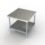 Thumbnail image #1 for AERO Manufacturing 4MGU-3636 Mixer Stand with Stainless Steel Top and Galvanized Adjustable Undershelf, 36W x 36D x 25-1/2H