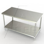 Thumbnail image #1 for AERO 3TS-3024 Stainless Steel Work Table with Adjustable Undershelf, 24"W x 30"D x 35"H, 16/304 Stainless Steel Top