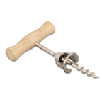 Thumbnail image #1 for Alegacy Foodservice Products 4136 Twist & Pull Corkscrew with Cap Lifter, Nickel-Plated Steel Wire, Brown Wood Handle Case of 12
