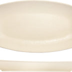 Thumbnail image #2 for International Tableware Alloy™ AL-14-TW Deep Rectangular Stoneware Platter, Coupe Rim, 14 x 7-1/2 in, Titanium White Reactive Glaze 1 Dozen