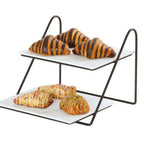 Thumbnail image #1 for Cal-Mil Logan 25202-1012-13 Two-Tier Rectangular Black Wire Buffet Merchandiser, 14.25" x 15.75" x 12"H